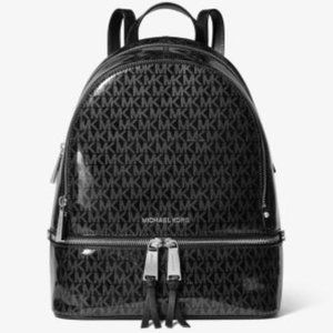 Michael Kors Rhea Med Glossy Signature Backpack